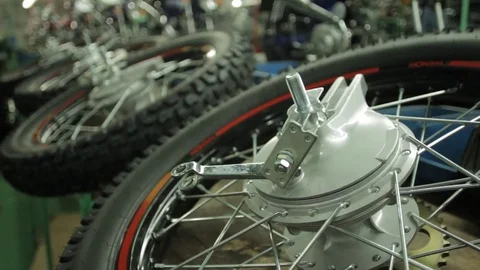 Motorcycle wheels Stock Footage 75903771