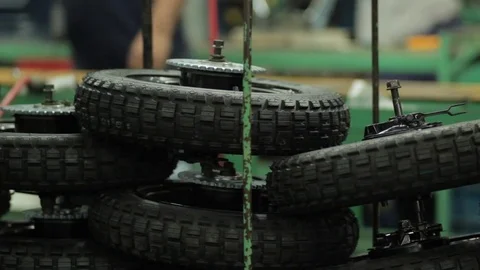 Motorcycle wheels stacked Video stock 75993860