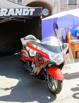 Motorcycle with a windscreen kit. Stock Photos