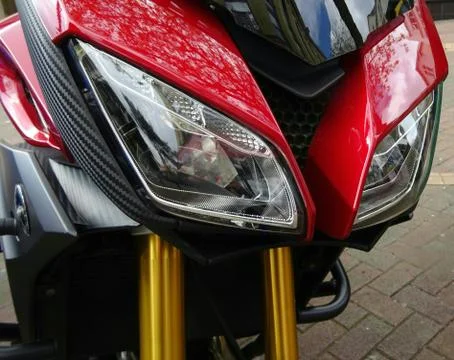 Motorcycle Windshield And Headlights Stock Photos