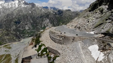 Motorcycles on alps road Video stock 106901289