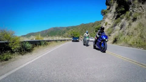 Motorcycles on Canyon Road Stock Footage 149899375