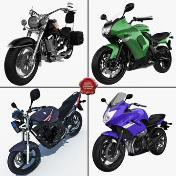 Motorcycles Collection V4 3D Model