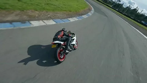 MOTORCYCLES DRONES TRACK Stock Footage 233756729