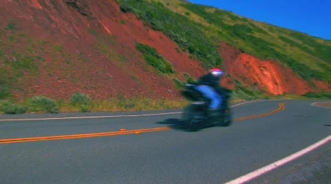Motorcycles on a highway Stock Footage