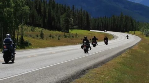 Motorcycles on Highway Stock Footage 8685805