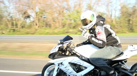 Motorcycles in Highway HD Stock Footage 3577812