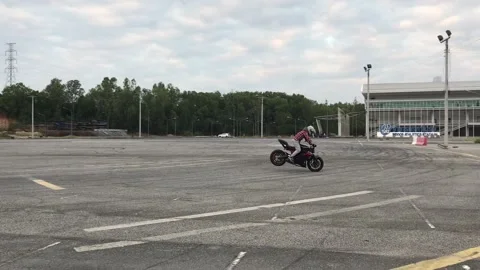 Motorcycles move on the hippodrome Stock Footage 169774480