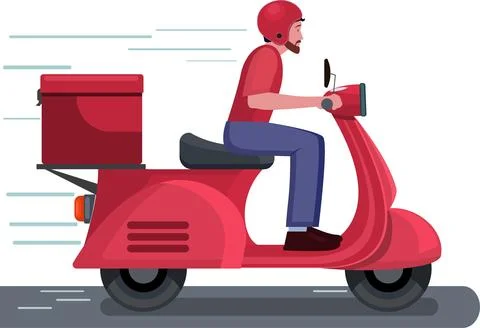 Motorcycles for parcel delivery Stock Illustration