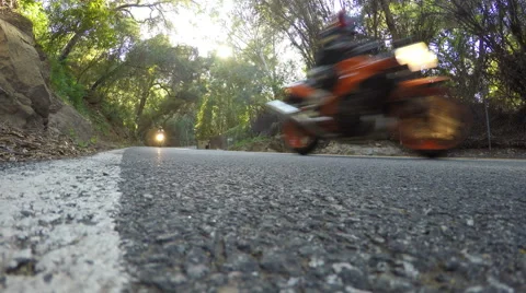 Motorcycles on a Scenic Road Stock Footage 48834403