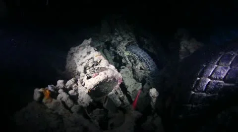 Motorcycles in shipwreck Stock Footage 12421319
