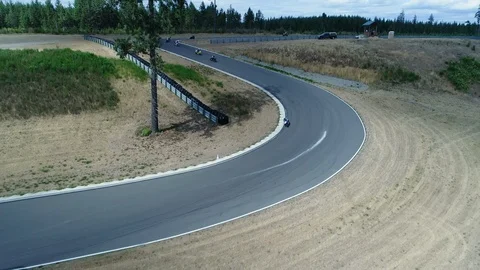 Motorcycles on a speedway Stock Footage 126306207
