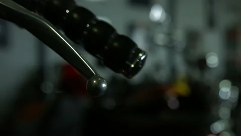 Motorcycles stand in the workshop Stock Footage 147554364