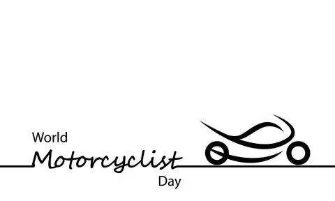 Motorcyclist Day linear Stock Illustration
