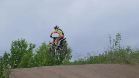 Motorcyclist at the European Championship in motocross in Russia. FHD stock f Stock Footage