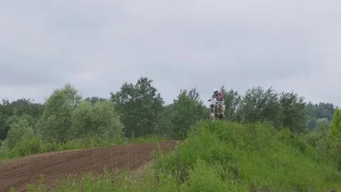 Motorcyclist at the European Championship in motocross in Russia. FHD stock f Stock Footage