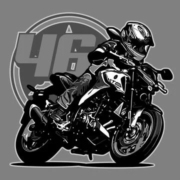 Motorcyclist on the move Stock Illustration
