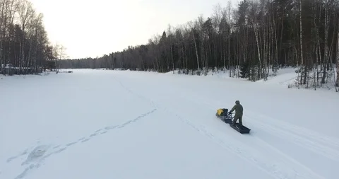Motorcyclist moving on ice Video stock 89641168