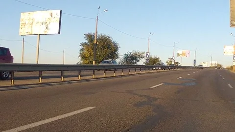 Motorcyclist rides on the road Stock Footage 101349871