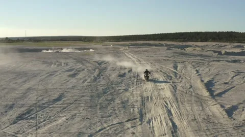 The motorcyclist rides towards the camera Stock Footage 157101998