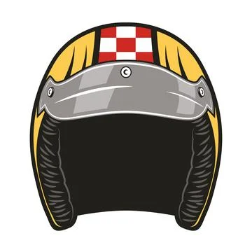 Motorcyclist yellow helmet patch Stock Illustration