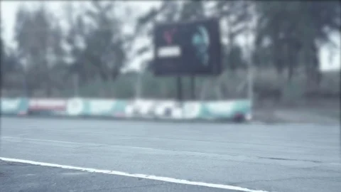 Motorcyclists driving on straight section in slow motion Stock Footage 70322943