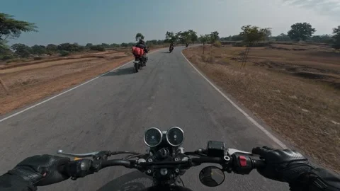 Motorcyclists going in a queue Stock-Footage 331003503