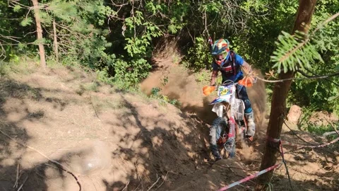 Motorcyclists on motorcycles are preparing for the start. Enduro-cross. Stock Footage 172177444