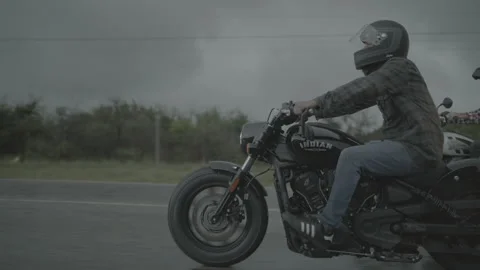 Motorcyclists riding on the road Stock Footage 323477546