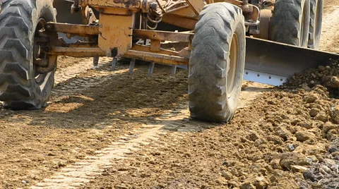 Motorgrader Working Construction Road Stock Footage 56724651