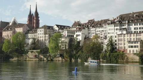 Motorised Ferry on the Rhine River Vídeo Stock 62105192