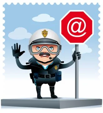 Motorised policeman 库存插图