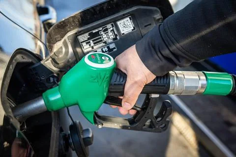 Motorists queue at a gas station in Delft, Netherlands - 03 Mar 2026 Stock Photos