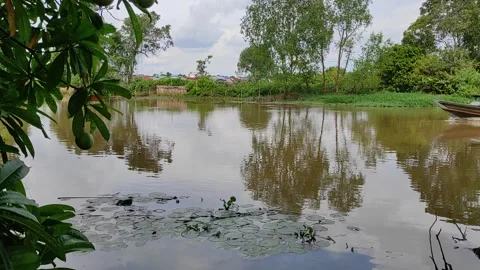 Motorized boat in the river Stock Footage 221969929