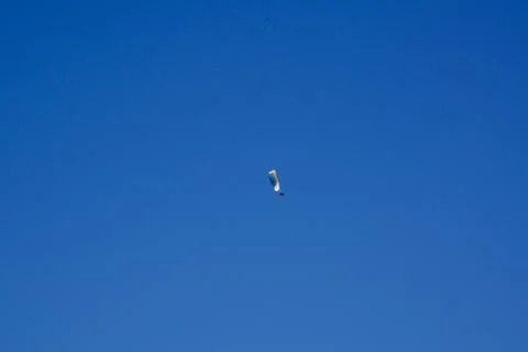 Motorized hang glider cross in prospectical plane an aerial glider towed by.. Stock Photos