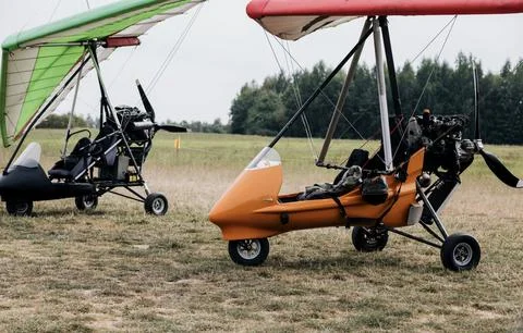 Motorized hang glider Stock Photos