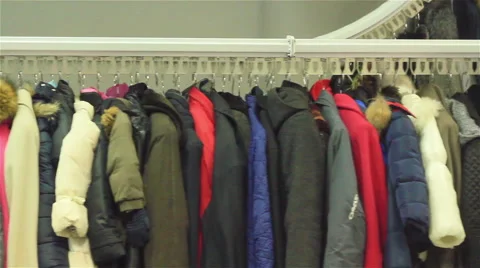 Motorized hanging clothes carousel Stock Footage 57508887