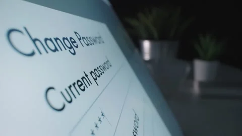Motorized moving shot of changing password Video stock 142112066