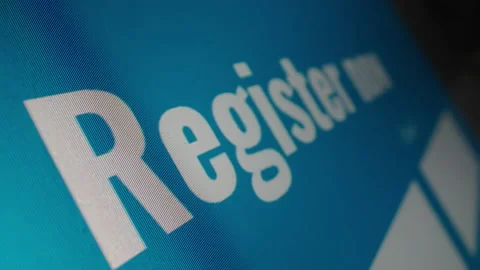 Motorized moving shot of completing registration form online Stock Footage 149162469