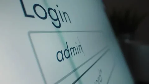 Motorized moving shot of logging in as administrator Stock Footage 197393272