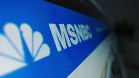 Motorized moving shot of MSNBC logo on its website Stock Footage 148802252