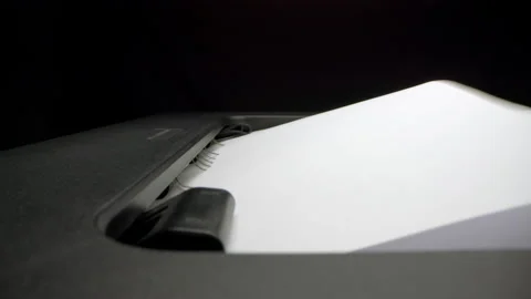 Motorized moving shot of printing documents, shot with macro probe lens Stock-Footage 138415340