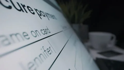 Motorized moving shot of secure online payment Vidéo 140481340