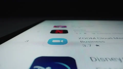 Motorized moving shot of top apps in Google Play Store Stock Footage 141021760