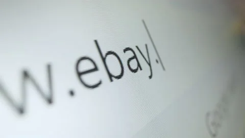 Motorized moving shot of typing ebay URL in Internet browser Stock Footage 222847473