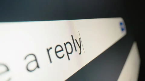 Motorized moving shot of using artificial intelligence to write a reply Stock Footage 340319287