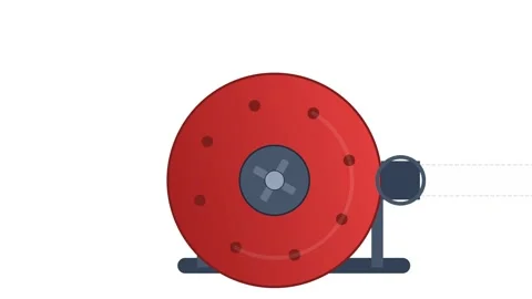 Motorized Plumbing Drain Snake Cable Drum Machine in Industrial Red and Ste.. Stock Footage 346673339