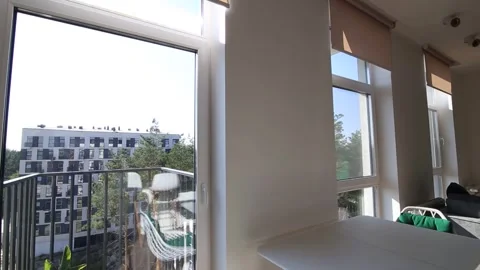 Motorized roller shades moving down. Stock Footage 284445586