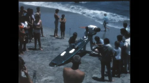 Motorized Surfboard 1963 Stock Footage 149804388