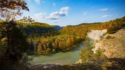 Motorized Time-lapse at Letchworth State Park. Stock Footage